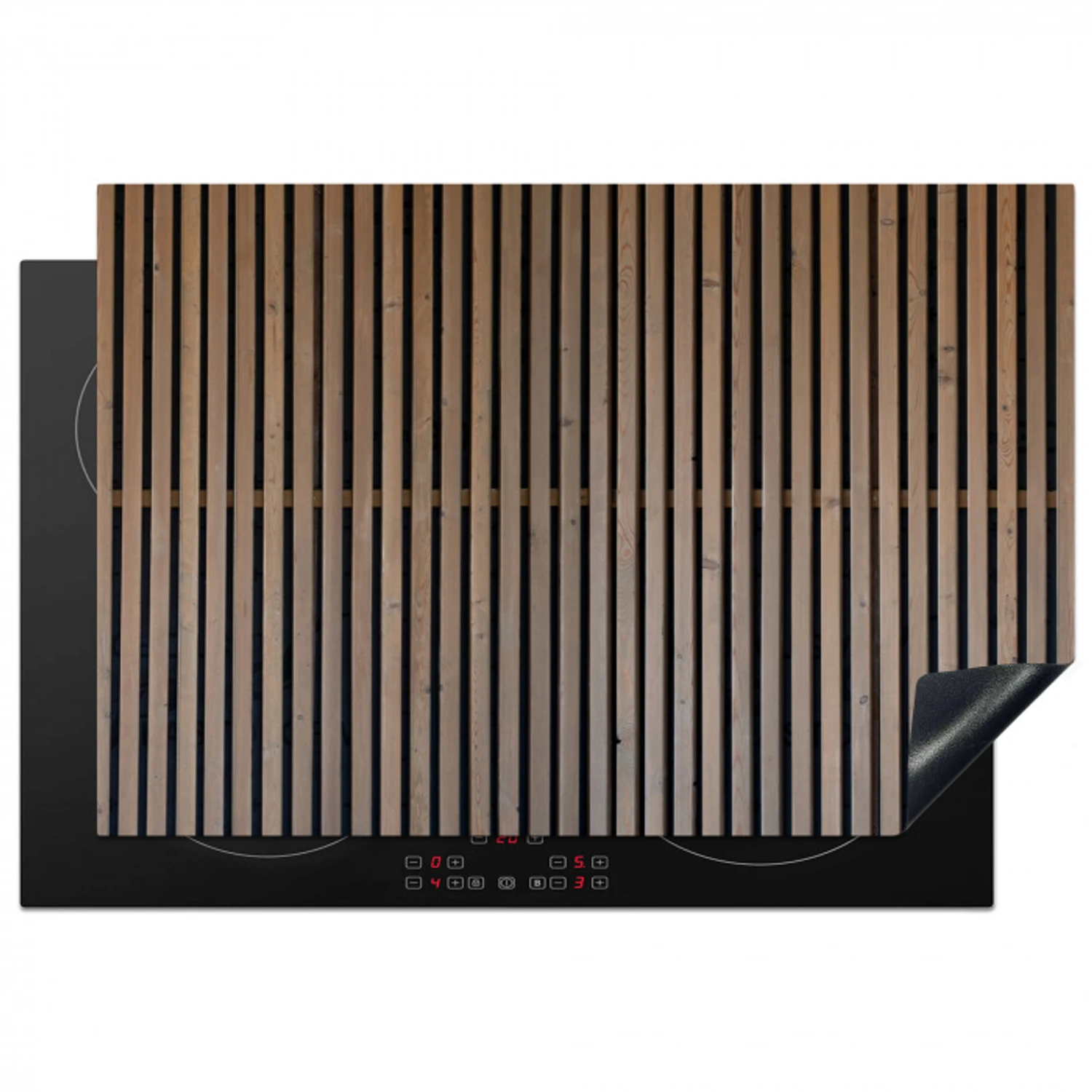 Vintage - Hout - Design - Structuur Inductie beschermer vinyl 3mm klein -3d