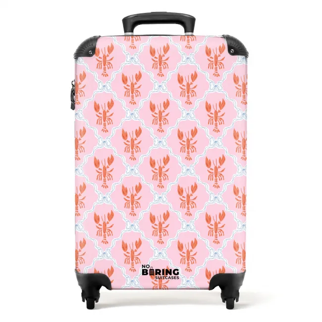 Kreeft illustratie roze NBS - Handbagage koffer - Volwassenen Unisex middel -productfoto_recht