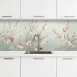 Kersen - Bloesem - Groen keuken achterwand 2 middel -3d