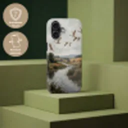 Eenden - Rivier - Landschap - Vlucht - Nostalgisch Toughcase MagSafe Apple iPhone 17 klein -USP_PrintM_DE