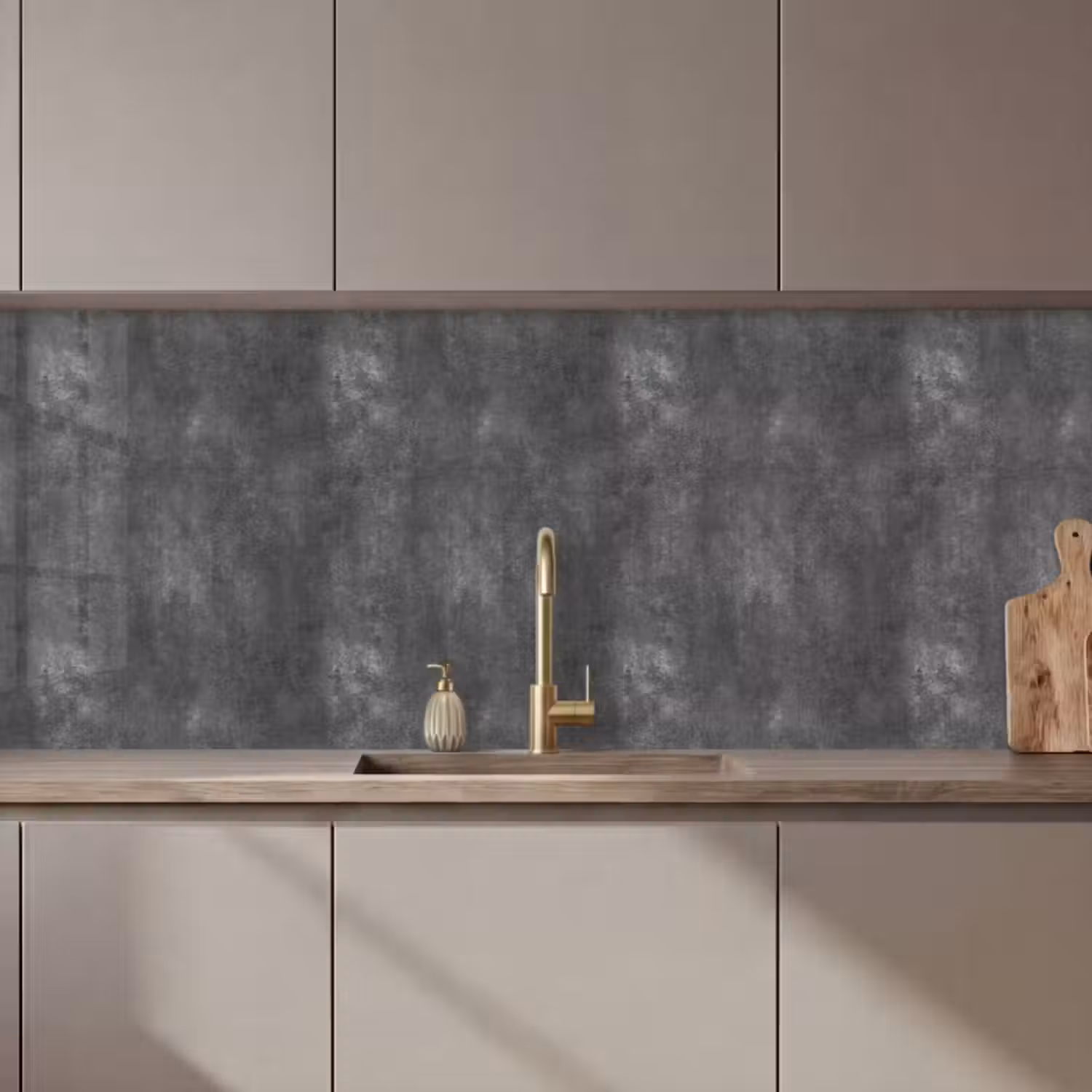 Küchenrückwand - Dunkelgrau - Roh - Konkret