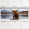 Schotse hooglander - Bruin - Water keuken achterwand 2 middel -3d