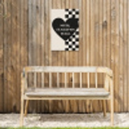 Liefde - Beige - Race Tuinposter op houten frame 2 cm dik klein -sfeer4