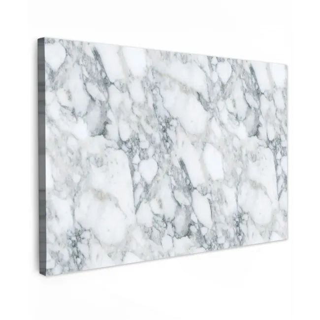 Mozaïek - Marmer - Wit - Onregelmatig Tuinposter op houten frame 2 cm dik klein 845 -3d