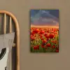 Zonsondergang - Klaprozen - Rood - Bloemen - Veld - Natuur canvas 2cm klein -sfeer3