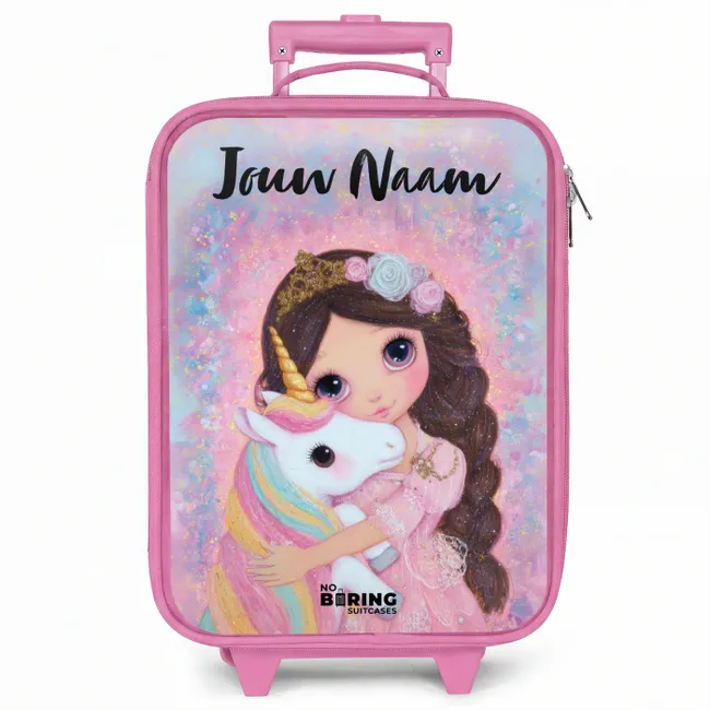 Kinderkoffer roze met naam - Meisje - Eenhoorn - Glitter