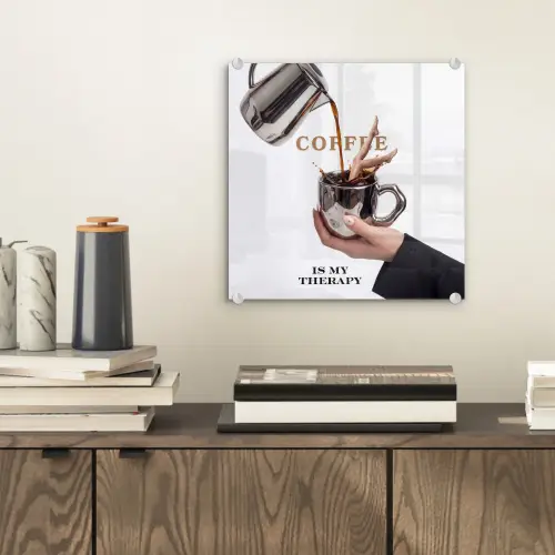 Koffie - Mok - Kan - Therapie plexiglas 5mm klein -sfeer1