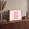 Beer - Roze - Snoep Light Box met batterij (Wandlamp) middel -sfeer2