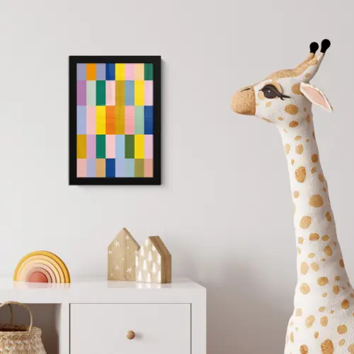 Stroken - Blauw - Patroon - Abstract fotolijst zwart zonder passe partout klein -usfeer4_kinderkamer
