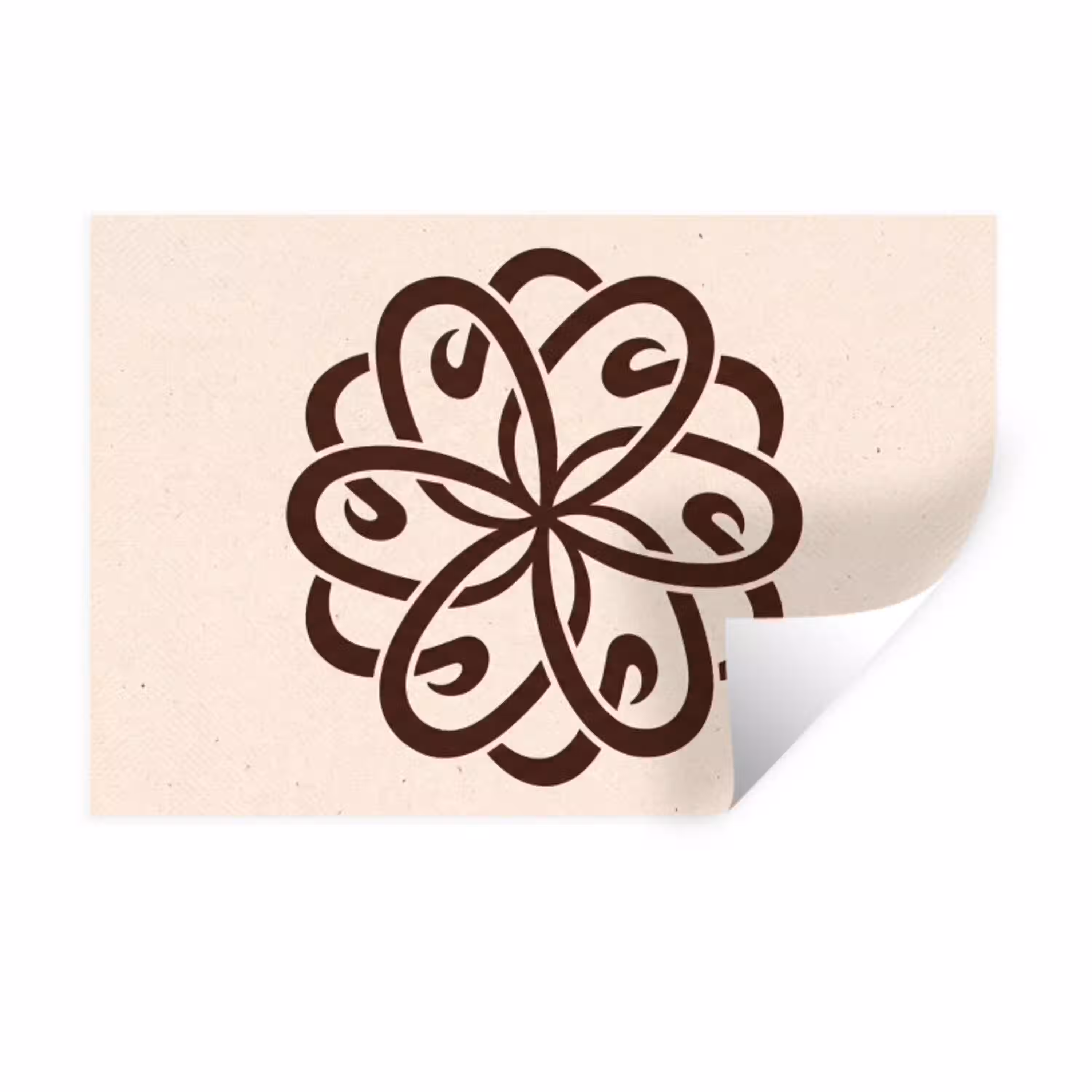 Patroon - Knoop - Abstract - Modern - Bruin Muursticker klein -3d