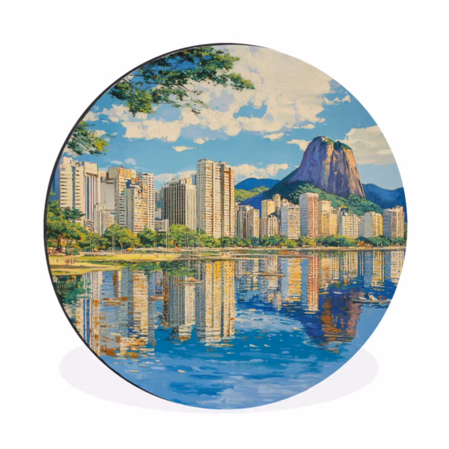 Wandcirkel - aluminium - Berg - Skyline - Strand - Water