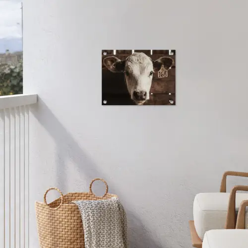 Kalf - Oormerk - Houten stal tuinposter los doek klein -sfeer8