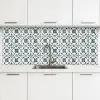 Grafisch - Tegel - Blauw keuken achterwand 2 middel 871 -3d