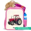 Tractor - Getekend - Rood Kinderrugzak - Roze middel -inhoud_NL
