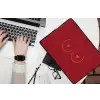 Minimalistisch - Lijnillustratie - Rood laptophoes neopreen klein -bureau