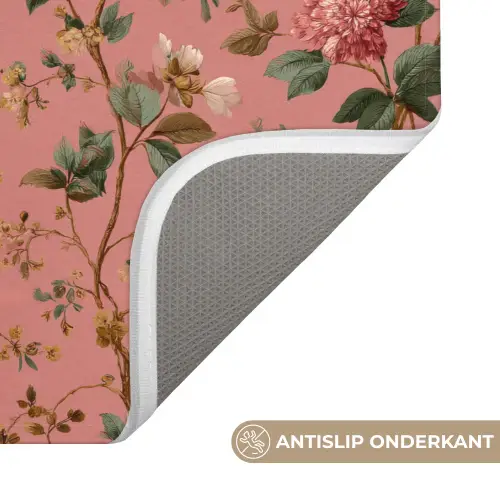 Klassiek - Botanisch - Roze WCmat klein 1009 -USP_AntislipNL