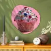 Cupcake - Kleurrijk - Edelstenen Wandcirkel Organisch Aluminium middel -sfeer2