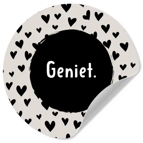 Quotes - Hartje - Tekst - Geniet Wandcirkel behangsticker klein -3d
