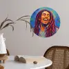 Regenboogkleuren - Man - schilderij Wandcirkel behangsticker klein -sfeer3