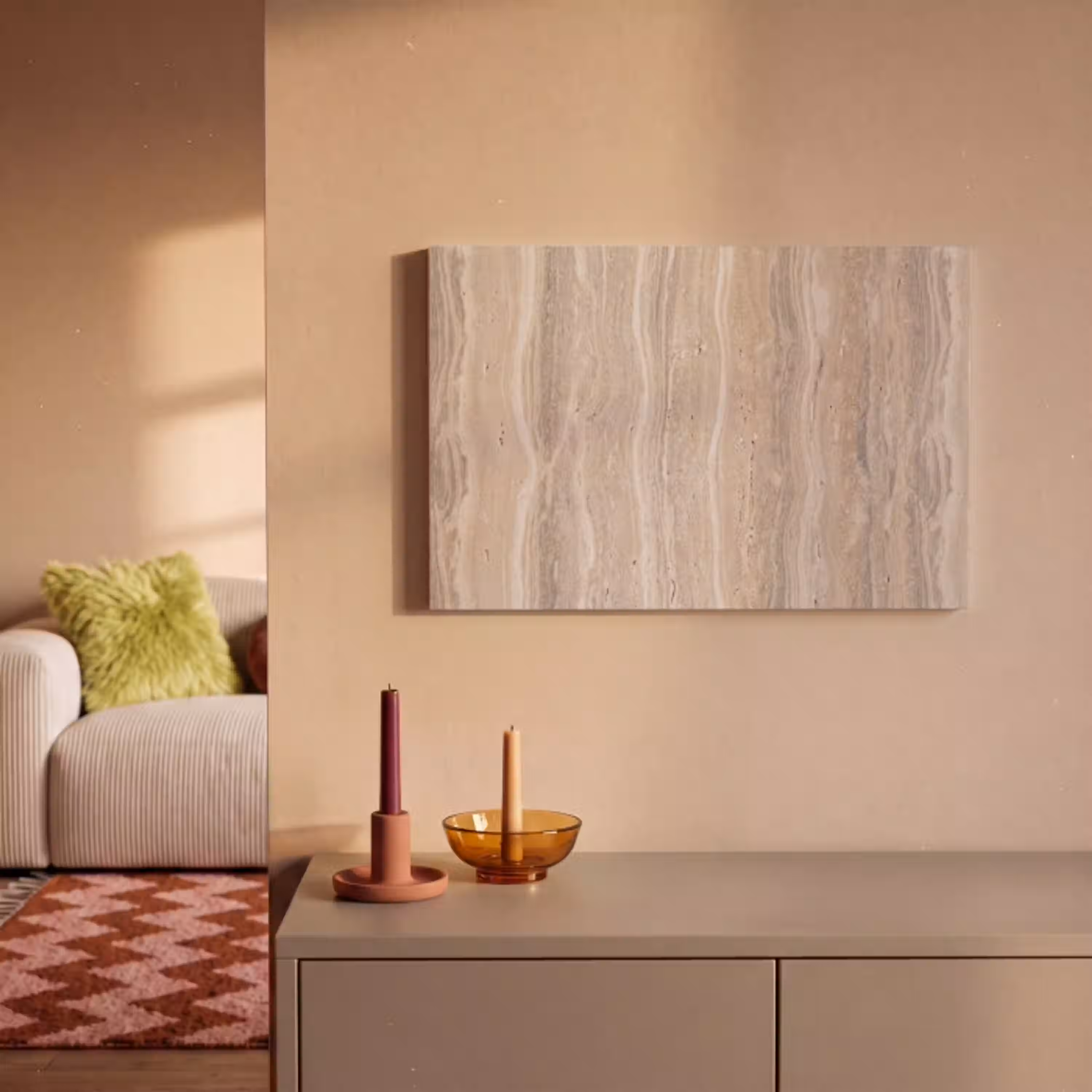 Steen - Patroon - Textuur - Natuurlijk - Beige canvas 2cm klein -sfeer1