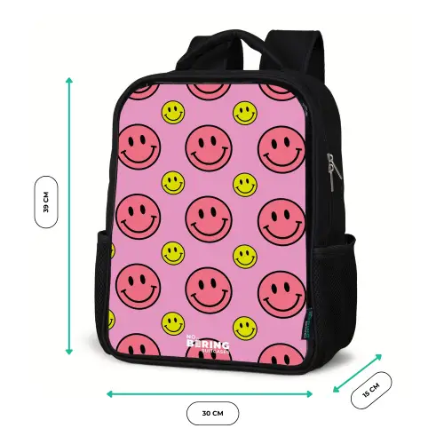 All smiles roze Rugzak - Zwart middel -productfoto_formaten