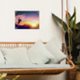 Paardenbloem - Bloemen - Zonsondergang - Horizon - Nacht tuinposter los doek klein -sfeer7