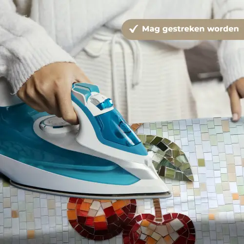 Kersen - Rood - Mozaïek - Blaadjes Wandkleed katoen klein -sfeer9