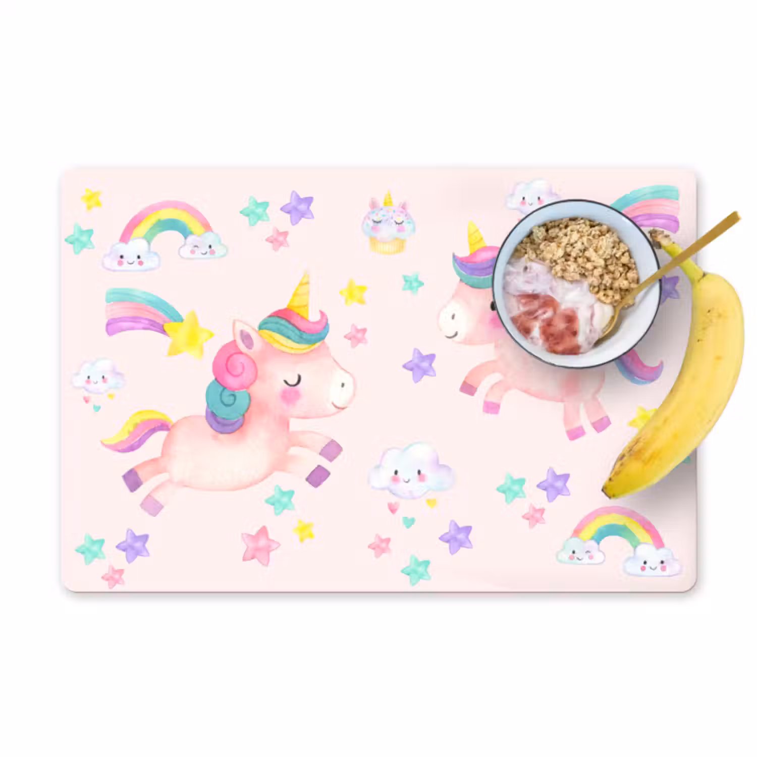 Placemat - 6 stuks - Unicorn - regenboog - Roze - Meisje - Kinderen