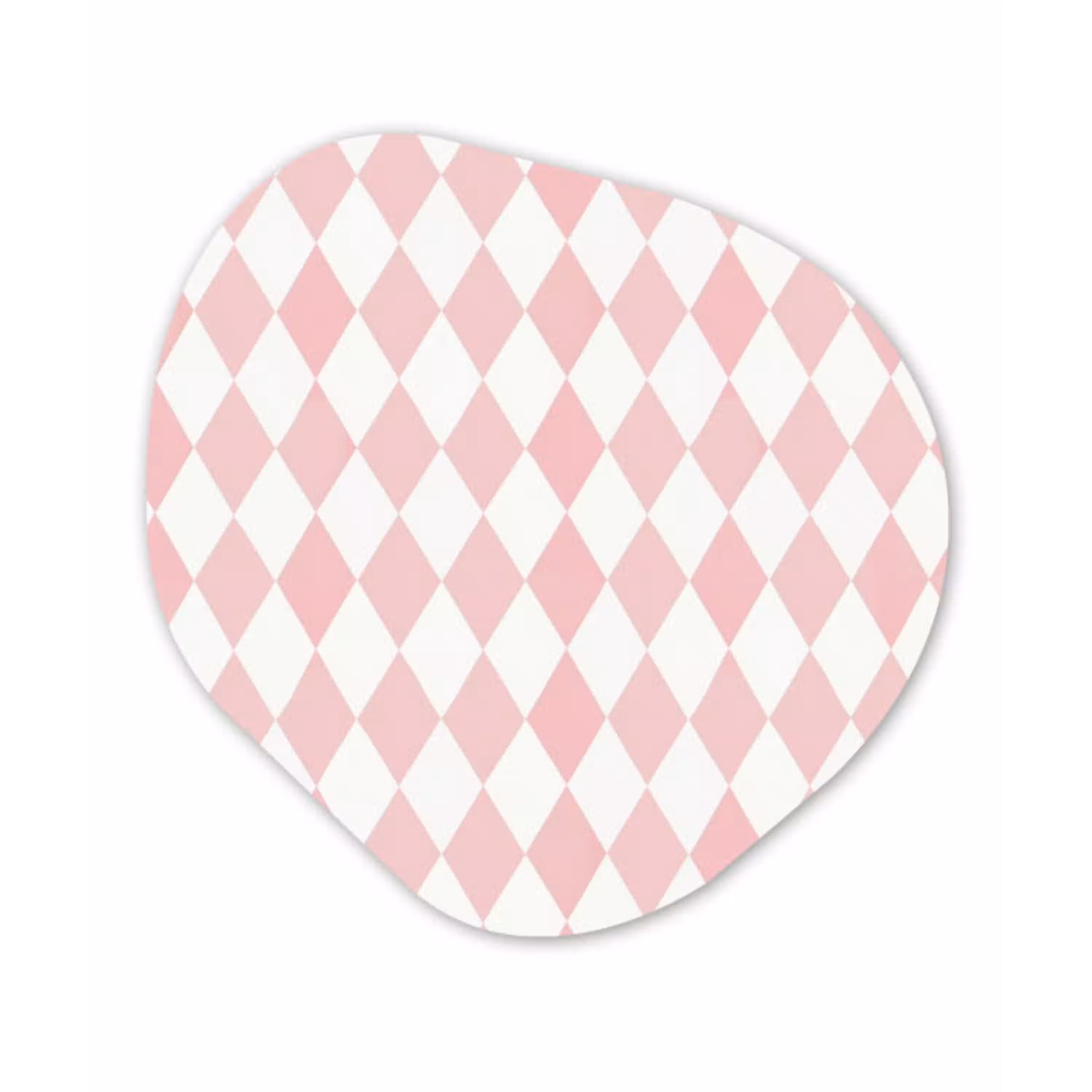 Lichtroze - Ruiten - Geometrisch - Patroon Wandcirkel Organisch Aluminium middel 851 -3d