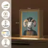 Geit - Hoorns - Kokskleding Light Box met kabel (Tafellamp) klein -USP_NL