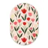 Tulpen - Modern - Roze Wandcirkel Ovaal Glas middel -3d