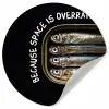 Sardines - Tekst - Vis - Blik Wandcirkel behangsticker klein -3d