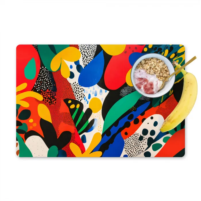 Abstract - Planten - Vormen - Kleurrijk Placemat vinyl groot -zzzproduct_Kitchenyeah-website