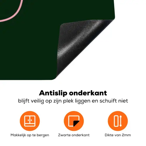 Tekstwolkje - Donkergroen - BLAH BLAH BLAH Inductie beschermer vinyl 3mm klein -zzzzzzz-td-onderkant