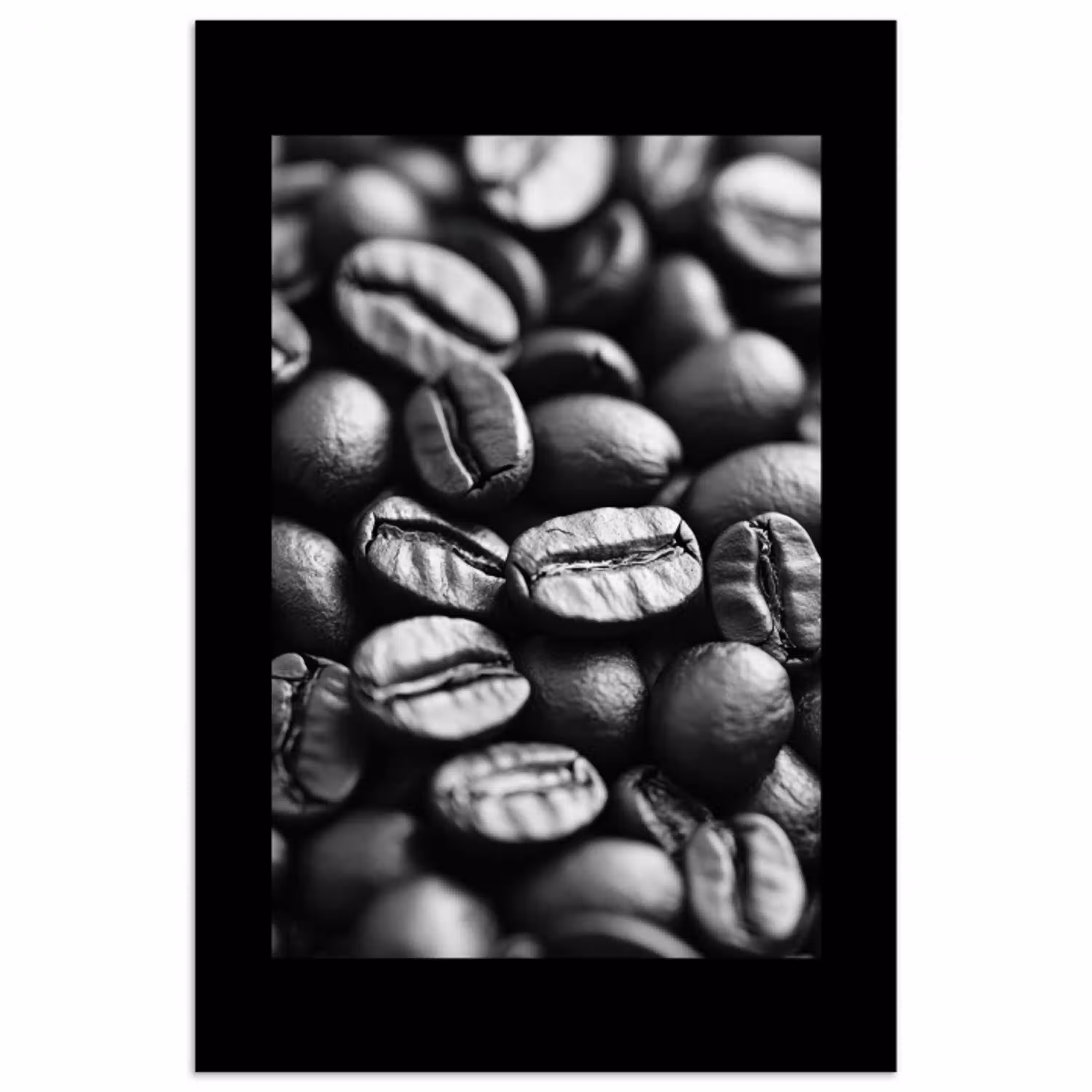 Koffiebonen - Zwart - Vintage poster papier klein -3d
