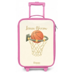 Basketbal in neutrale kleuren Kinderkoffer - Roze klein -zz3dotto