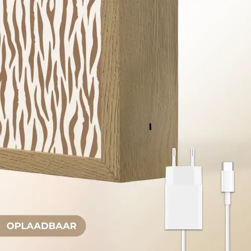 Bruin - Patroon - Zebra Light Box met batterij (Wandlamp) middel 907 -USP_websiteoplaadbaarNL