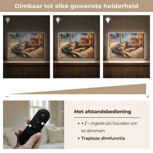 Kat - Kerst - Winter - Dier Light Box met batterij (Wandlamp) middel -USP_dimbaarNL