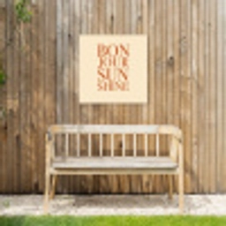 Oranje - Quote - Sun Tuinposter op houten frame 2 cm dik middel -sfeer4