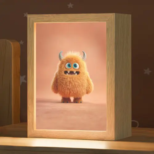 Monster - Knuffel - Oranje Light Box met kabel klein -zzz_3d_website
