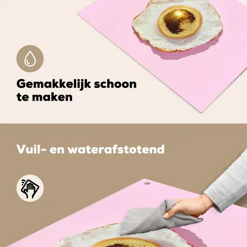 Ei - Disco - Ontbijt - Glitter Inductie beschemer met haakjes klein -ky-schoon-nl