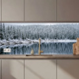 Bos - Reflectie - Meer - Winter - Serene keuken achterwand 2 middel zz_3dshopping