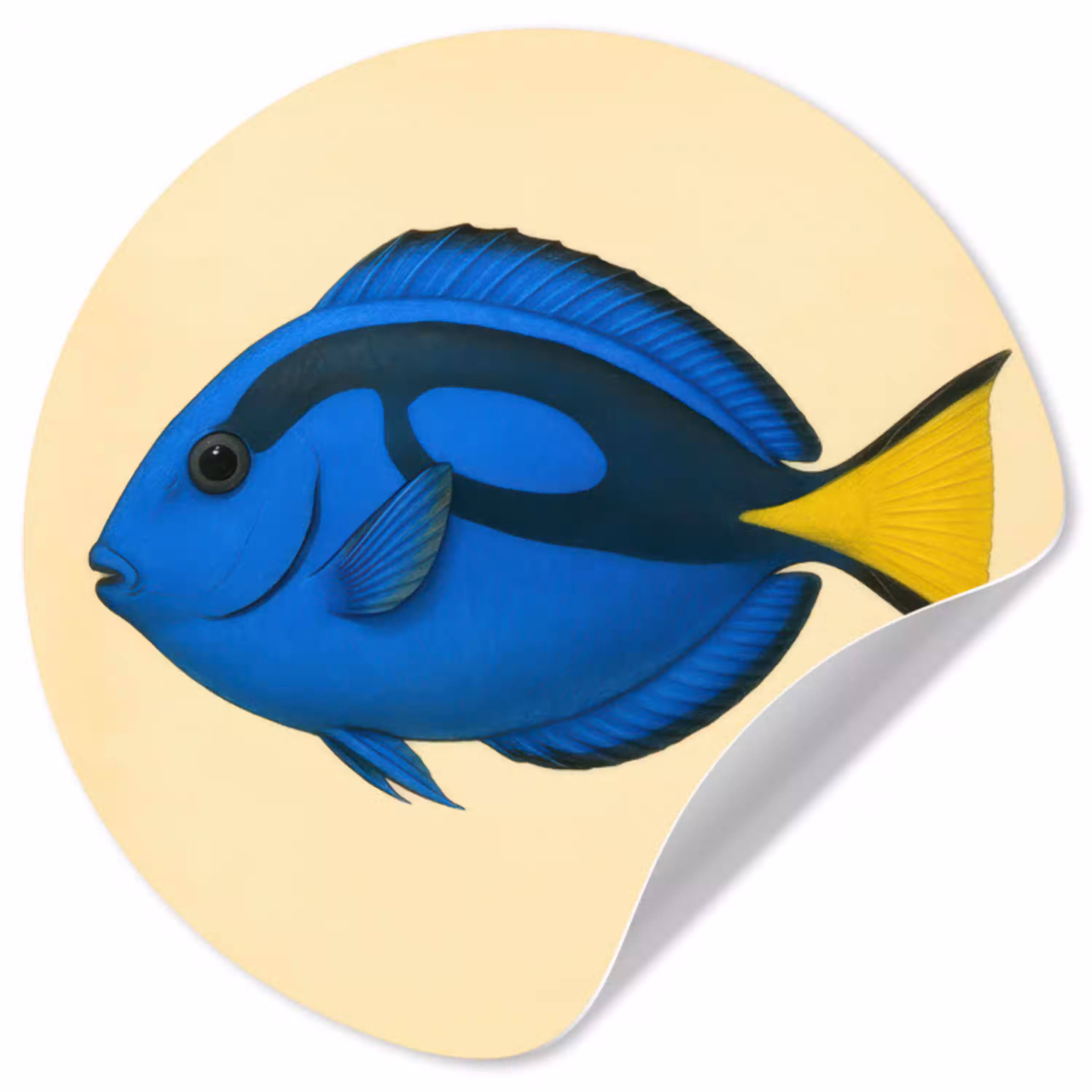 Blauw - Dory - Vis - Staartvin Wandcirkel behangsticker klein -3d