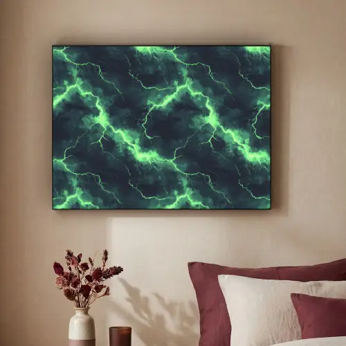 Groen - Bliksem - Storm Textielframe - compleet frame klein 947 -sfeer1