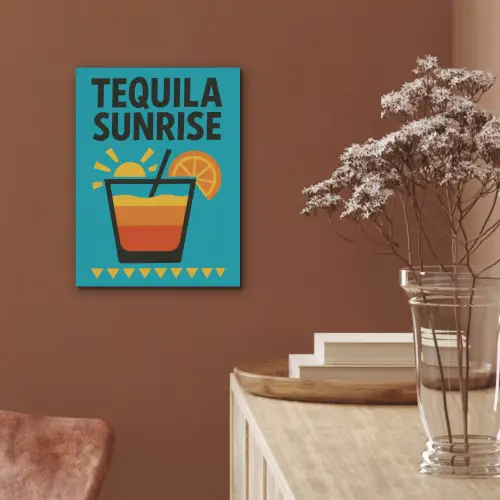 Illustratie - Tequila - Glas - Blauw PET vilt klein -sfeer4