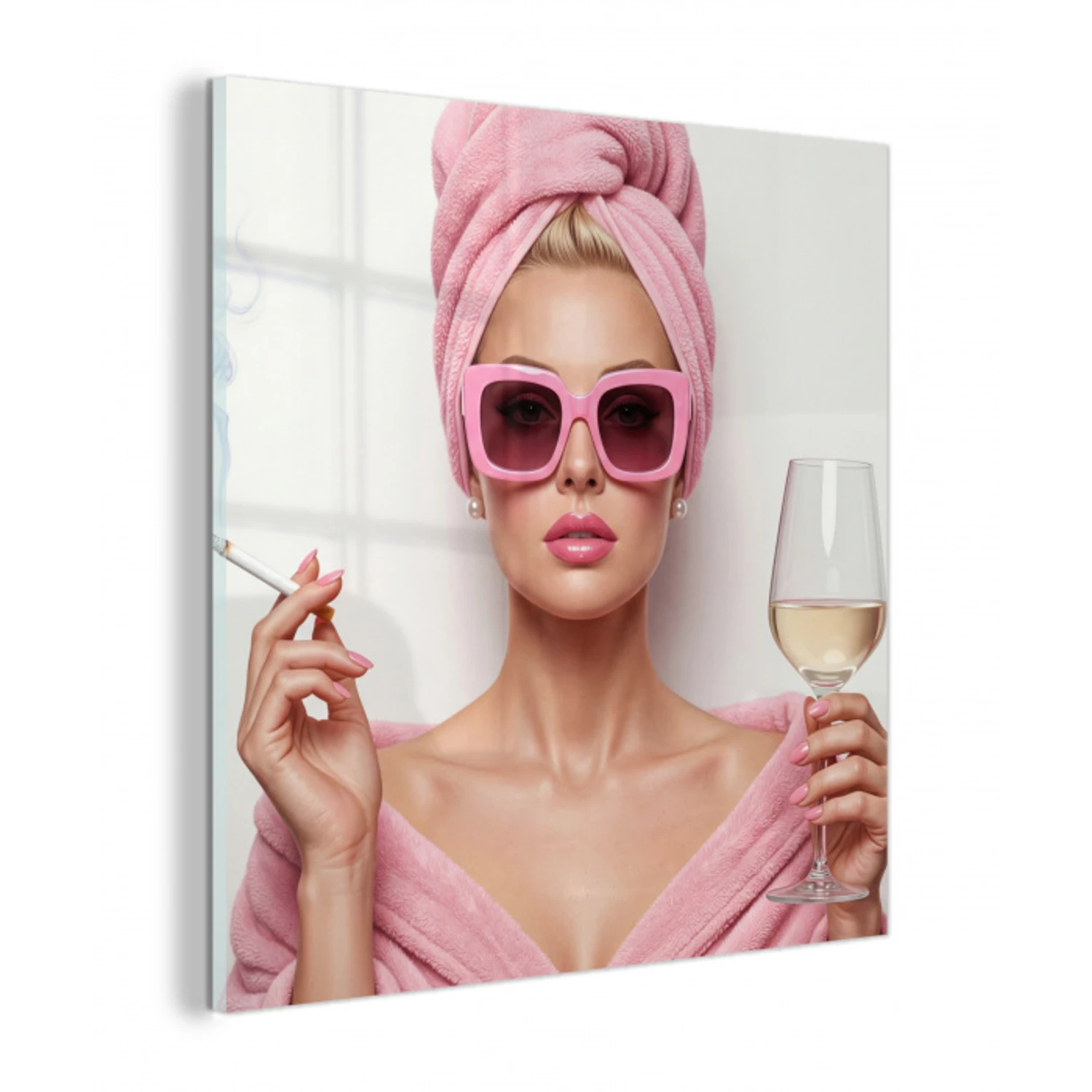 Vrouw - Roze - Wijn - Zonnebril plexiglas 5mm klein -z3d