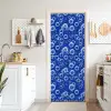 Bubbels - Patroon - Blauw deurposter klein -sfeer5
