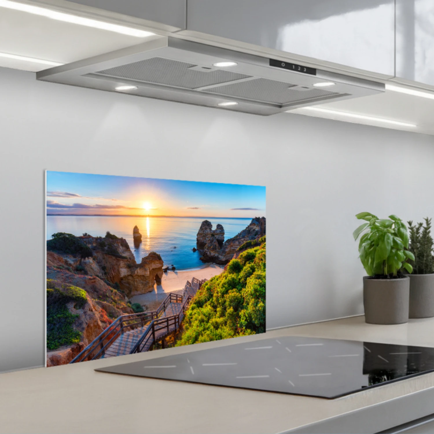 Strand - Zee - Portugal keuken achterwand spatscherm klein -3d_schuin