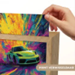 Sportauto - Groen - Verfstrepen - Kleuren Light Box met kabel (Kinderlampje) klein -USP_websiteprintNL