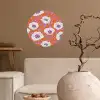 Bloemen - Grafisch - Oranje Wandcirkel behangsticker klein 186 -sfeer1